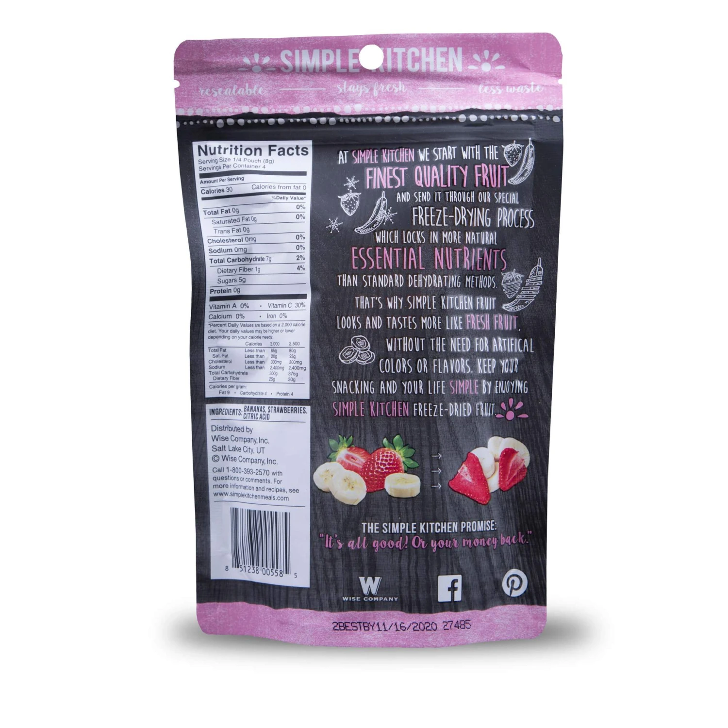 ReadyWise Simple Kitchen Freeze-Dried Strawberries & Bananas - 6 Pack 3 ReadyWise Simple Kitchen Freeze-Dried Strawberries & Bananas - 6 Pack