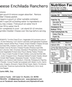 AlpineAire Cheese Enchilada Ranchero Backpacking Meals