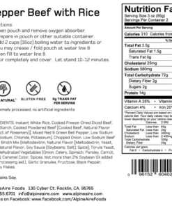 AlpineAire Pepper Beef With Rice