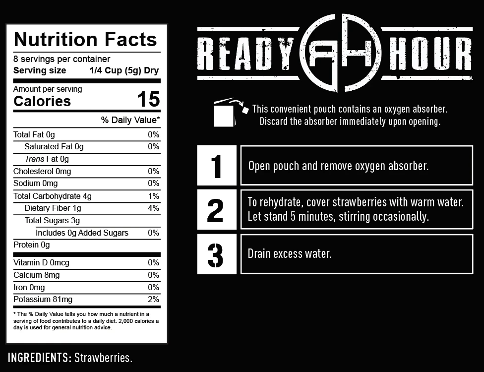 Fruits Ready Hour Freeze-Dried Strawberries Case Pack 3 Fruits Ready Hour Freeze-Dried Strawberries Case Pack