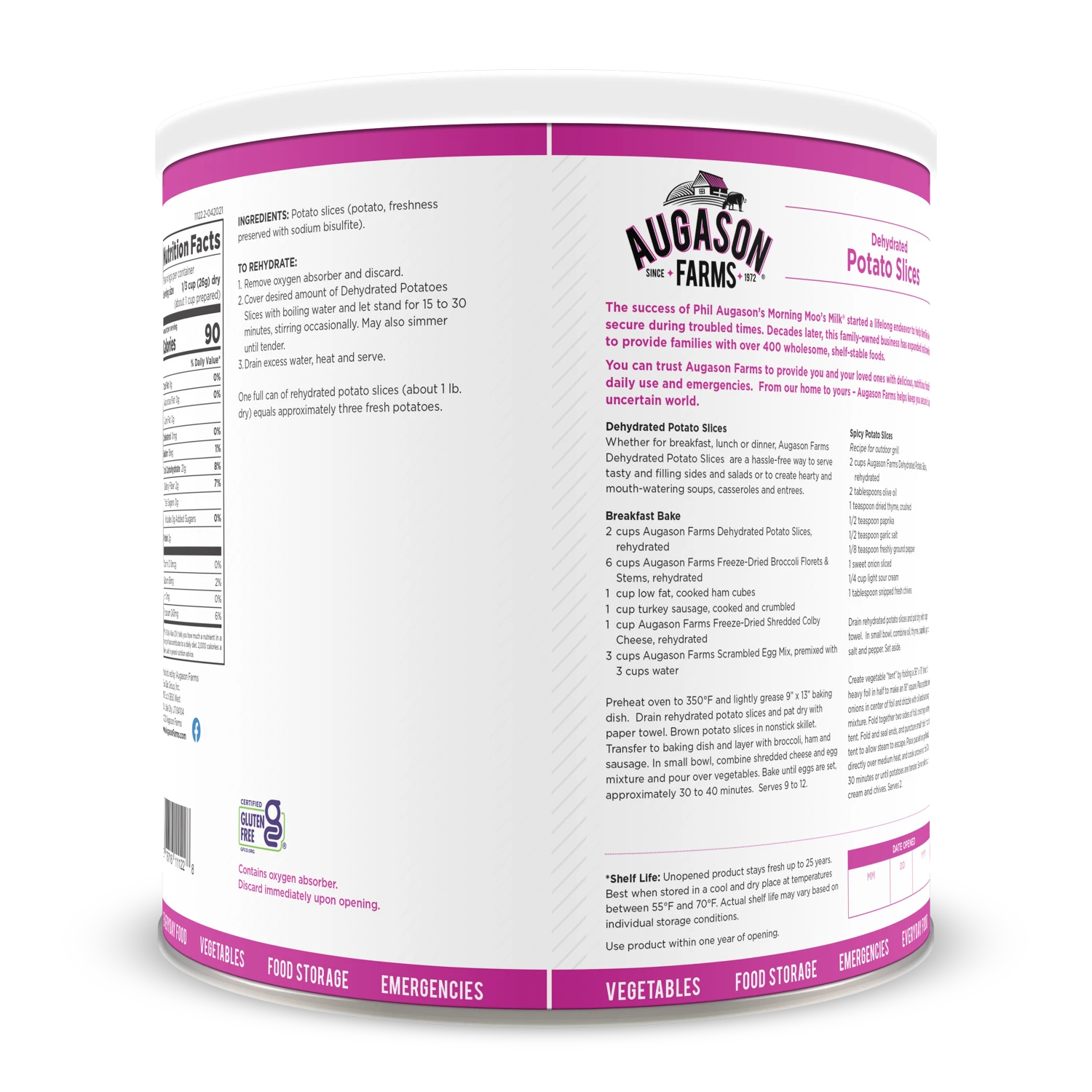 Augason Farms Dehydrated Potato Slices 2 Augason Farms Dehydrated Potato Slices