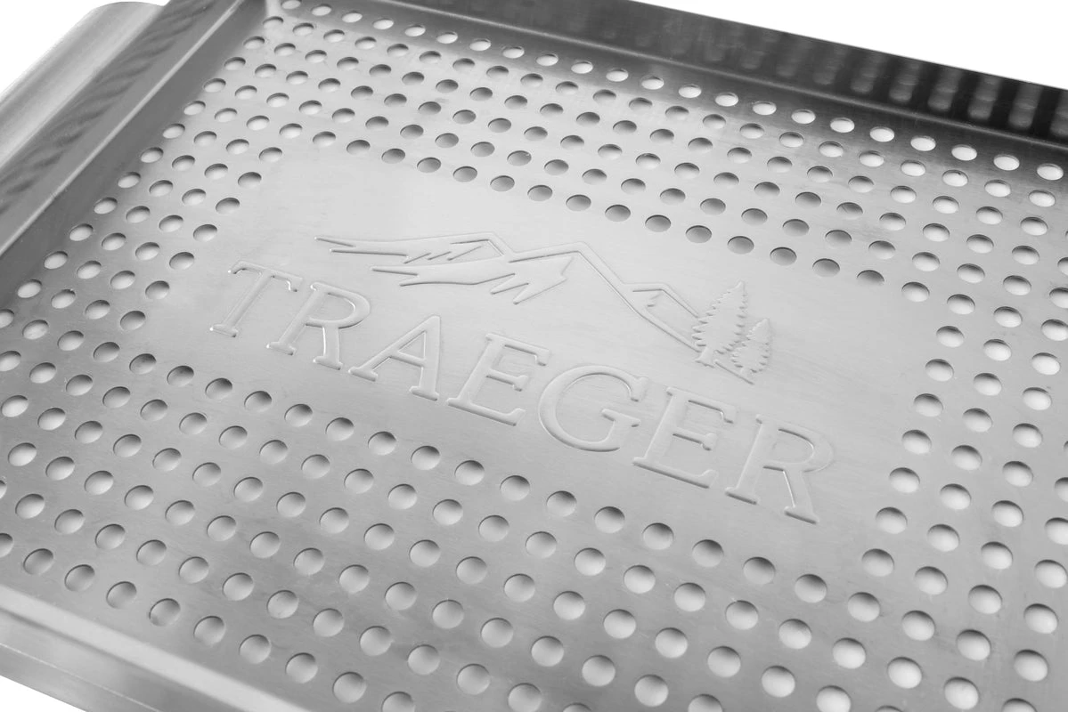 TRAEGER STAINLESS GRILL BASKET 3 TRAEGER STAINLESS GRILL BASKET