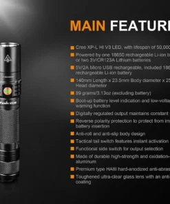 FENIX UC35 V2.0 1000 LUMENS COMPACT RECHARGEABLE FLASHLIGHT