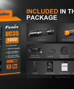 FENIX UC35 V2.0 1000 LUMENS COMPACT RECHARGEABLE FLASHLIGHT