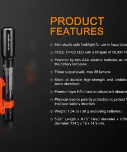 Flashlights FENIX WF05E 85 LUMENS INTRINSICALLY SAFE FLASHLIGHT