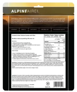 Backpacking Meals AlpineAire Creole Grilled Chicken Gumbo With Rice