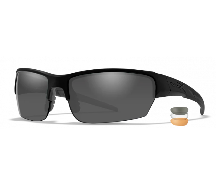 WILEY X SAINT 3 Lens Pack ~ Smoke Grey- Clear- Light Rust With Matte Black Frame Gear 1 WILEY X SAINT 3 Lens Pack ~ Smoke Grey- Clear- Light Rust With Matte Black Frame Gear