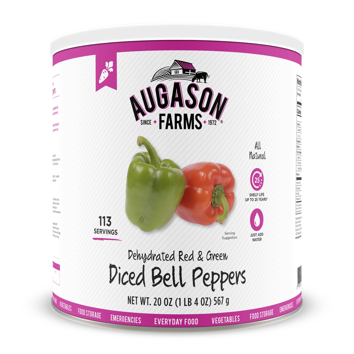 Augason Farms Dehydrated Diced Red & Green Bell Peppers 1 Augason Farms Dehydrated Diced Red & Green Bell Peppers