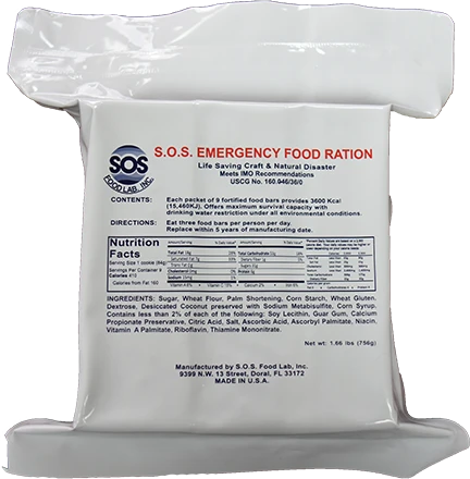 SOS Food Lab Inc SOS Emergency Ration Bar - 3600 Kcal 1 SOS Food Lab Inc SOS Emergency Ration Bar - 3600 Kcal