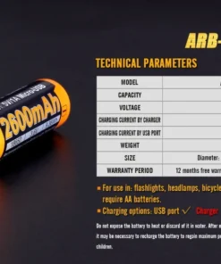 Fenix Lights Fenix ARB-L14 1600U 14500 1.5V Li-ion Build-In USB Charging Port Rechargeable Battery 15 Fenix Lights Fenix ARB-L14 1600U 14500 1.5V Li-ion Build-In USB Charging Port Rechargeable Battery