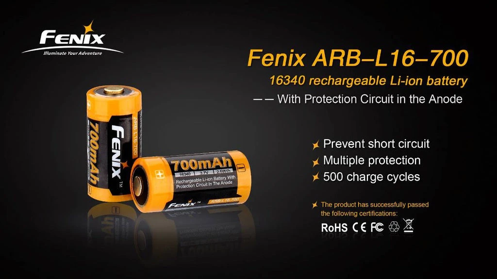 Fenix Lights FENIX ARB-L16 700 16340 LI-ION RECHARGEABLE BATTERY 2 Fenix Lights FENIX ARB-L16 700 16340 LI-ION RECHARGEABLE BATTERY