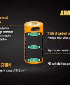 Fenix ARB-L16 700U 16340 Li-Ion Build-In USB Charging Port Rechargeable Battery Fenix Lights 11 Fenix ARB-L16 700U 16340 Li-Ion Build-In USB Charging Port Rechargeable Battery Fenix Lights