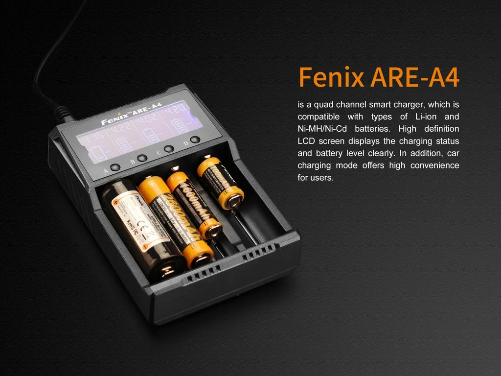 FENIX ARE-A4 SMART BATTERY CHARGER Fenix Lights 4 FENIX ARE-A4 SMART BATTERY CHARGER Fenix Lights