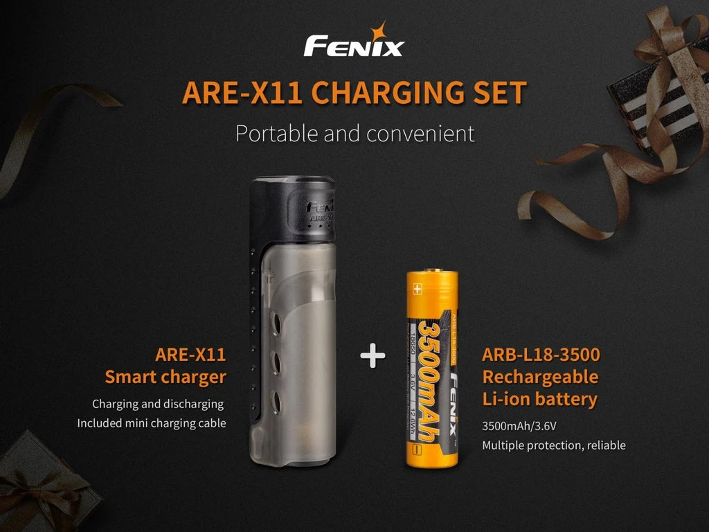 FENIX ARE-X11 SINGLE 18650 BATTERY CHARGING KIT Fenix Lights 2 FENIX ARE-X11 SINGLE 18650 BATTERY CHARGING KIT Fenix Lights