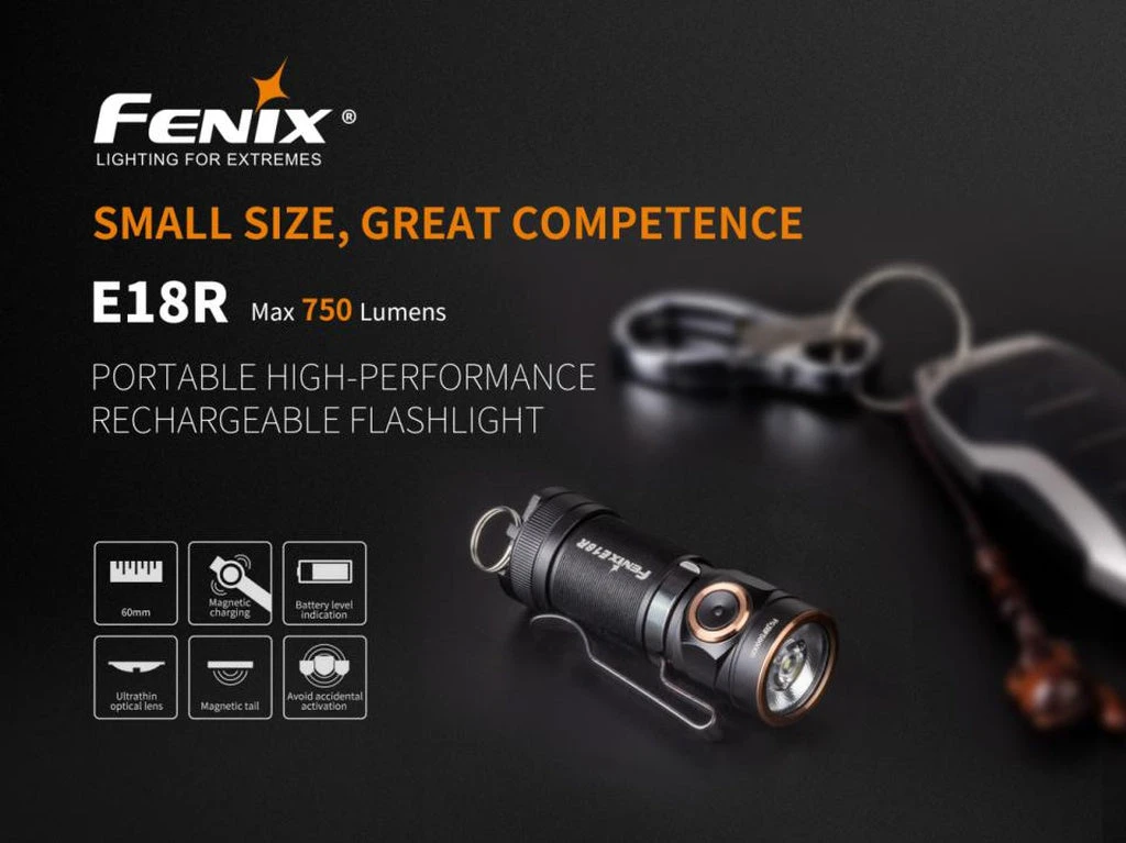 FENIX E18R 750 LUMENS RECHARGEABLE EDC FLASHLIGHT Flashlights 15 FENIX E18R 750 LUMENS RECHARGEABLE EDC FLASHLIGHT Flashlights