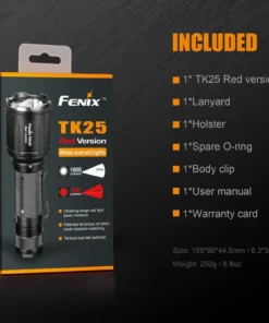 FENIX TK25 RED HUNTING FLASHLIGHT - 1000 LUMENS