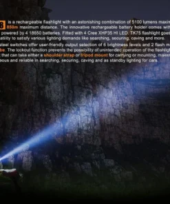 FENIX TK75 2018 FLASHLIGHT - 5100 LUMENS