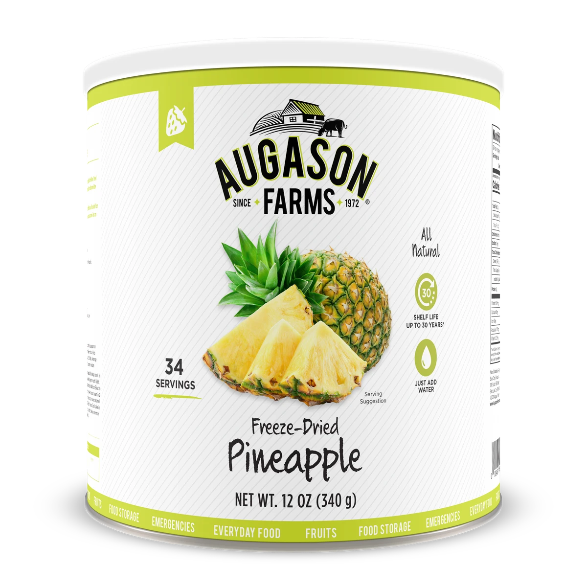 Augason Farms Freeze Dried Pineapple Chunks Food & Food Storage 1 Augason Farms Freeze Dried Pineapple Chunks Food & Food Storage