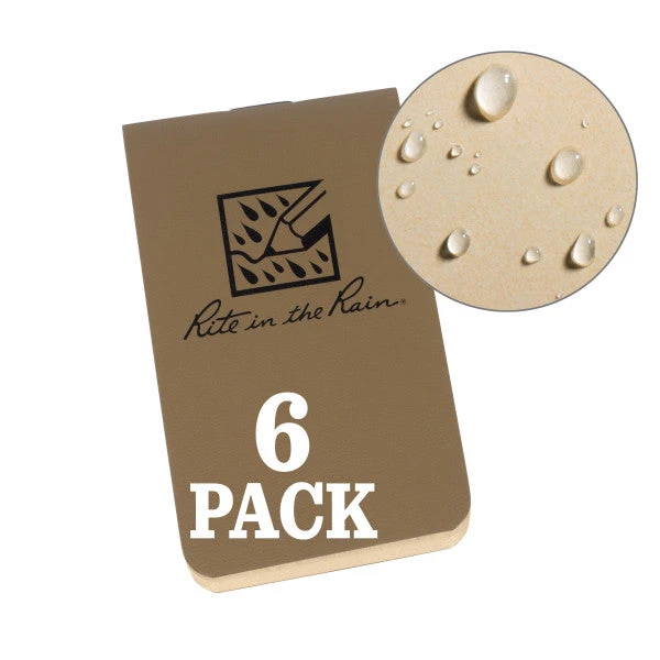 Waterproof Notebooks Rite In The Rain Weatherproof On The Go Wallet Notebook 6 Pack 3 Waterproof Notebooks Rite In The Rain Weatherproof On The Go Wallet Notebook 6 Pack