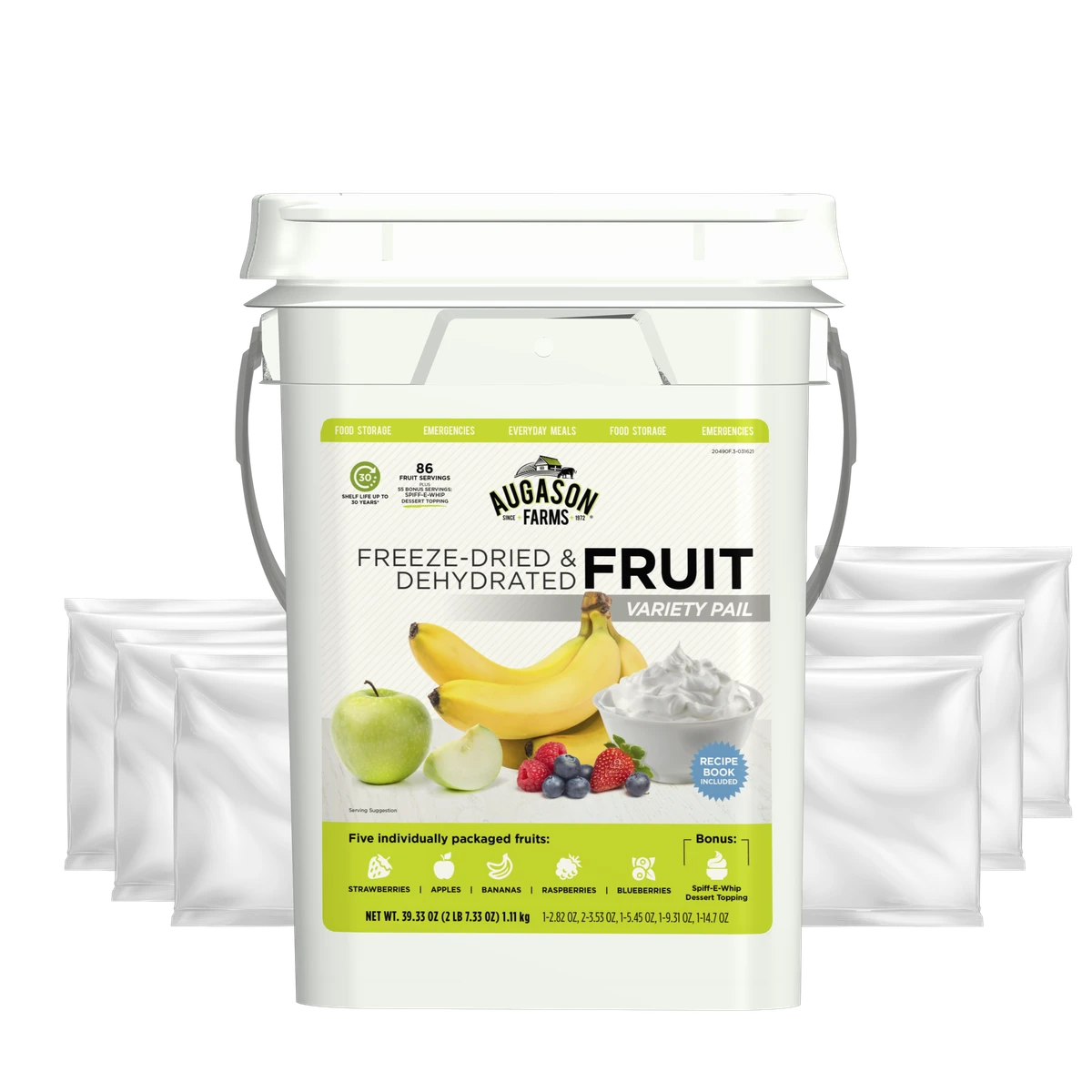 Augason Farms Freeze-Dried Fruit Variety Pail 3 Augason Farms Freeze-Dried Fruit Variety Pail