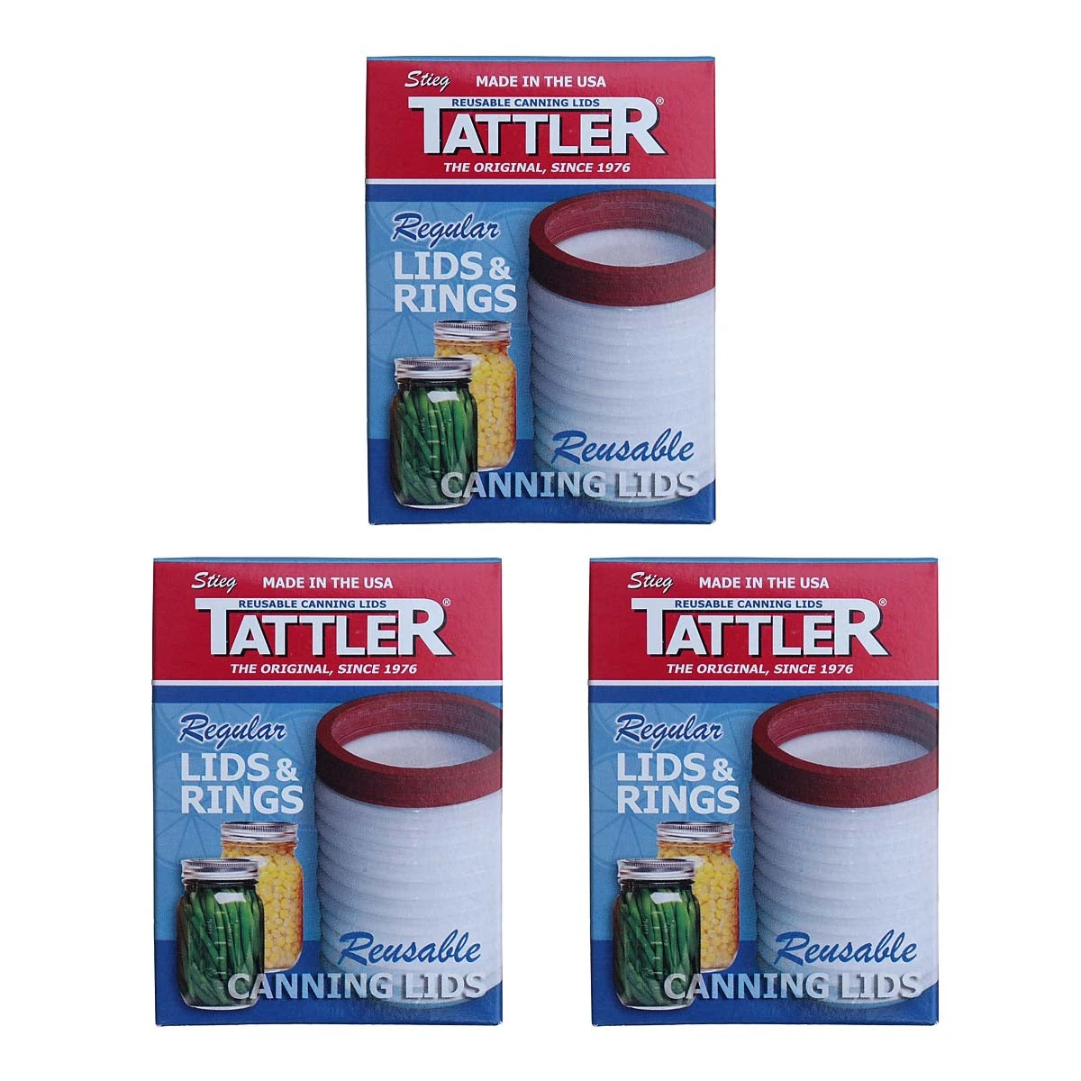 Tattler Regular Reusable Canning Lids With Rings - 36 Lids 1 Tattler Regular Reusable Canning Lids With Rings - 36 Lids