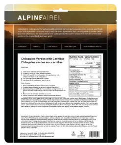 Backpacking Meals AlpineAire Chilaquiles Verdes With Carnitas