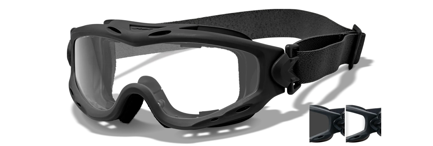 WILEY X SPEAR GOGGLE 2 Lens Pack ~ Smoke Grey - Clear With Matte Black Frame 1 WILEY X SPEAR GOGGLE 2 Lens Pack ~ Smoke Grey - Clear With Matte Black Frame