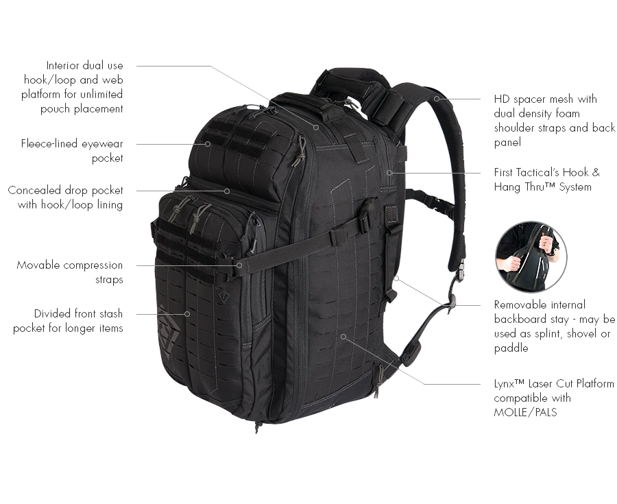 Backpacks FIRST TACTICAL TACTIX 1-DAY PLUS BACKPACK 12 Backpacks FIRST TACTICAL TACTIX 1-DAY PLUS BACKPACK