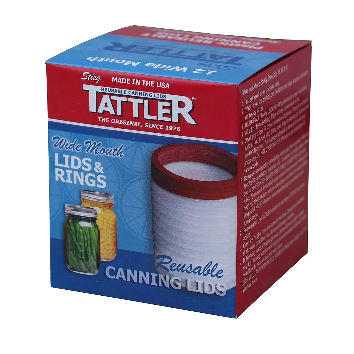 Tattler Wide Reusable Canning Lids With Rings - 12 Lids Food & Food Storage 2 Tattler Wide Reusable Canning Lids With Rings - 12 Lids Food & Food Storage
