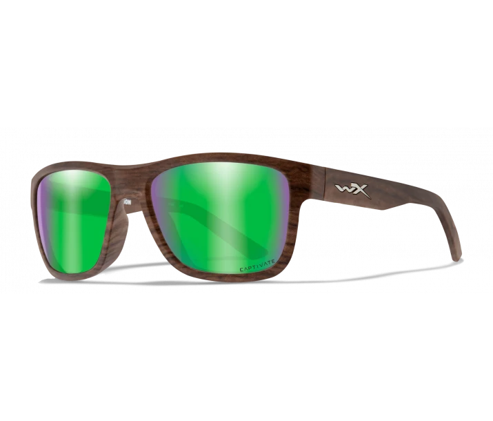 Gear WILEY X OVATION - CAPTIVATE Polarized Green Mirror With Matte Wood Grain Frame 1 Gear WILEY X OVATION - CAPTIVATE Polarized Green Mirror With Matte Wood Grain Frame