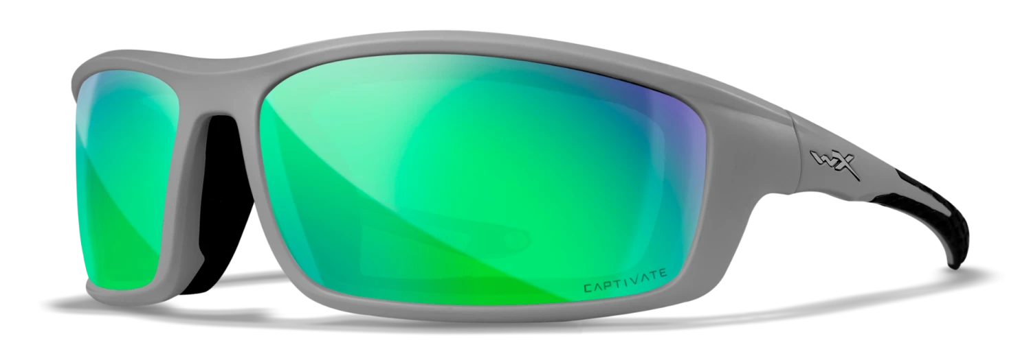Gear Wiley X Grid Sunglasses - Matte Cool Grey Frame With Captivate Polarized Green Lenses 1 Gear Wiley X Grid Sunglasses - Matte Cool Grey Frame With Captivate Polarized Green Lenses