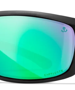 Gear Wiley X Omega Sunglasses - Matte Black Frame With Captivate Polarized Green Mirror (Copper Base)