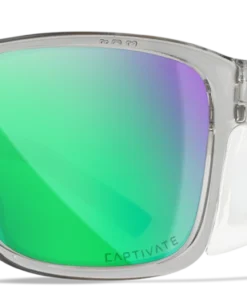 Wiley X Trek Sunglasses - Gloss Crystal Light Grey Frames With Captivate Polarized Green Mirror Lenses Gear