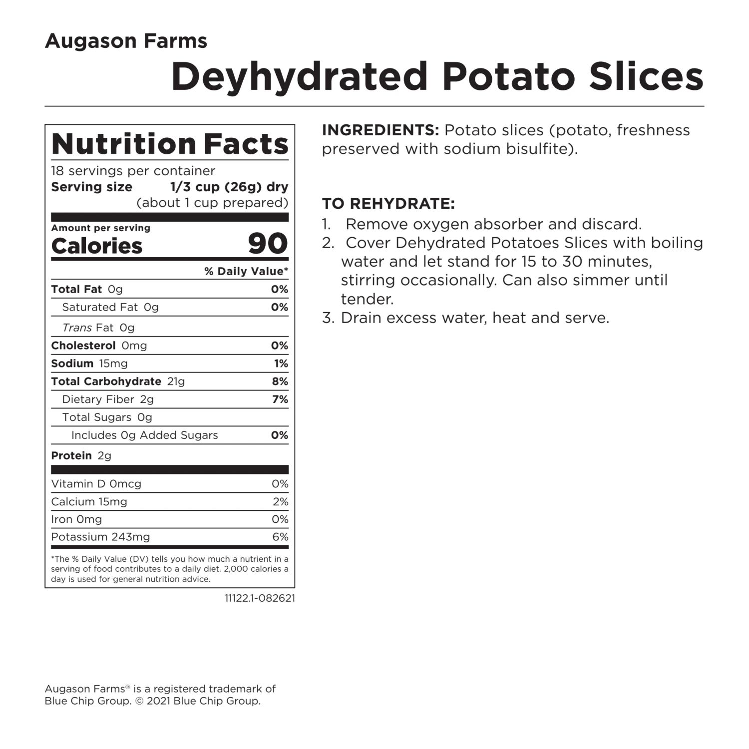 Augason Farms Dehydrated Potato Slices 7 Augason Farms Dehydrated Potato Slices